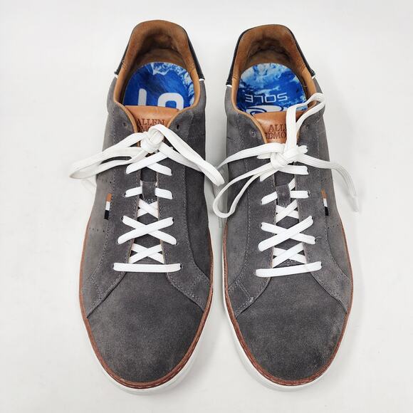 Allen Edmonds Sneakers Men 11.5 D Alpha Lace-Up Low Top Grey Suede SOLE Insoles - Picture 3 of 13